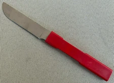 1 Dinner Knife Acciaio Inox 18/10 Italy Italian Red Plastic Stainless HELP ?? 