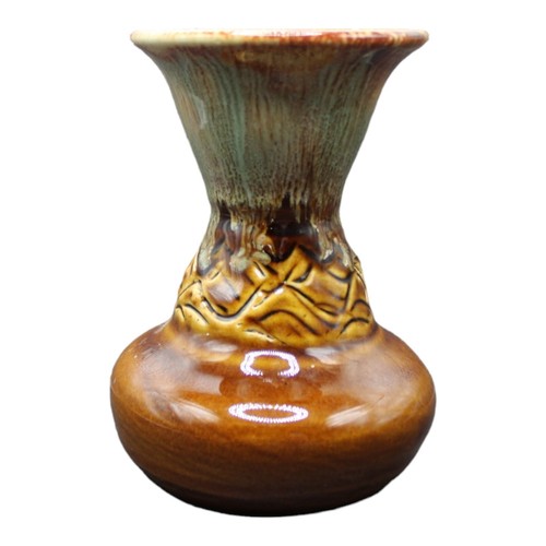 Vtg JK Dryden Original Pottery Brown Green Mottled Vase Signed Ozark Territory - Picture 5 of 5
