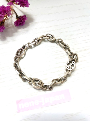 GUCCI Interlocking Bracelet G Logo Chain Only Sterling Silver 925