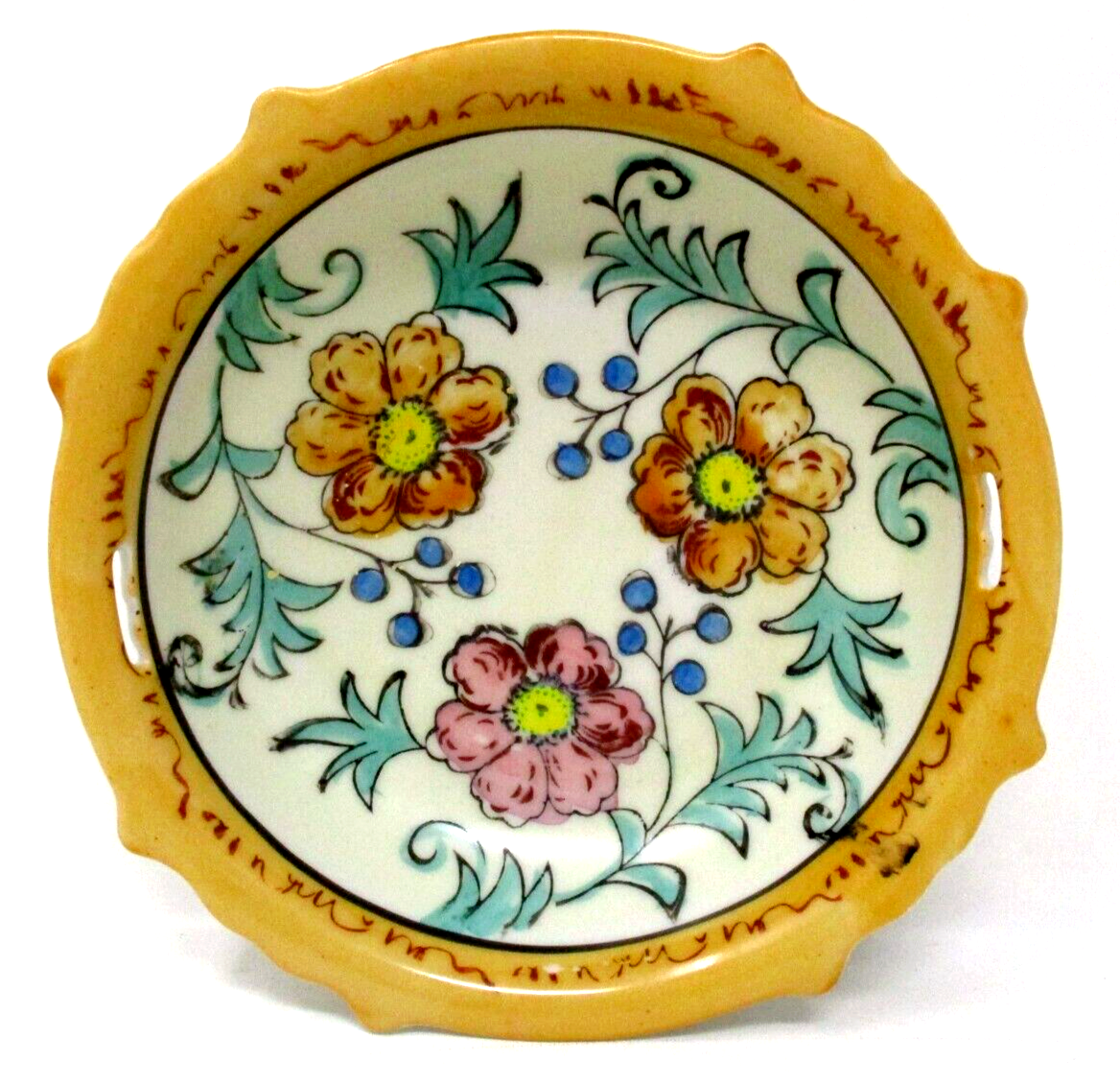工芸品 Bowl Vintage Hand Painted Bowl Made In Japan Floral Design 7in | eBay