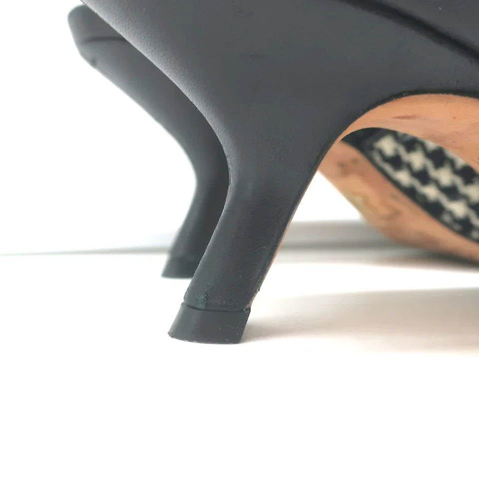 Zapatos de salón Christian Dior J'Adior con cordones negros y crema de lana de pata de gallo talla 36,5 Foto 3 de 4