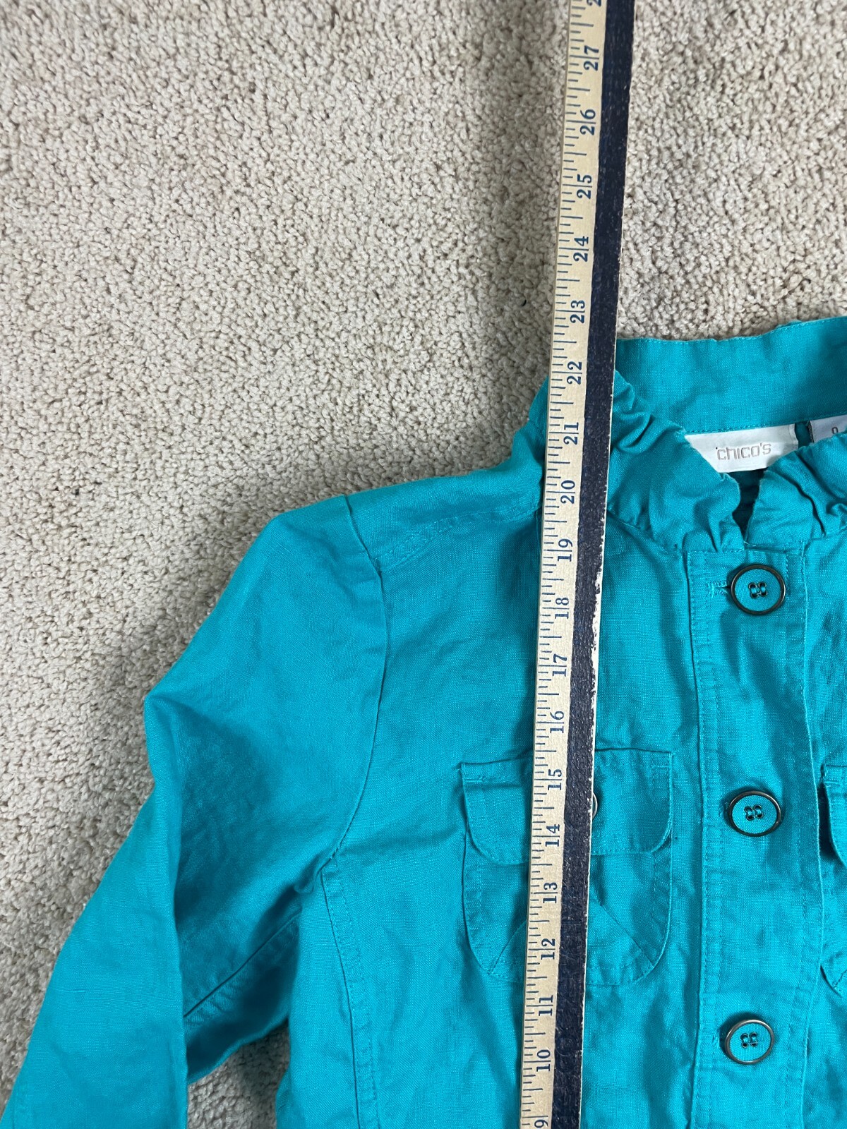 Chicos Blazer Basic Jacket Womens Size 0 Linen Bu… - image 8