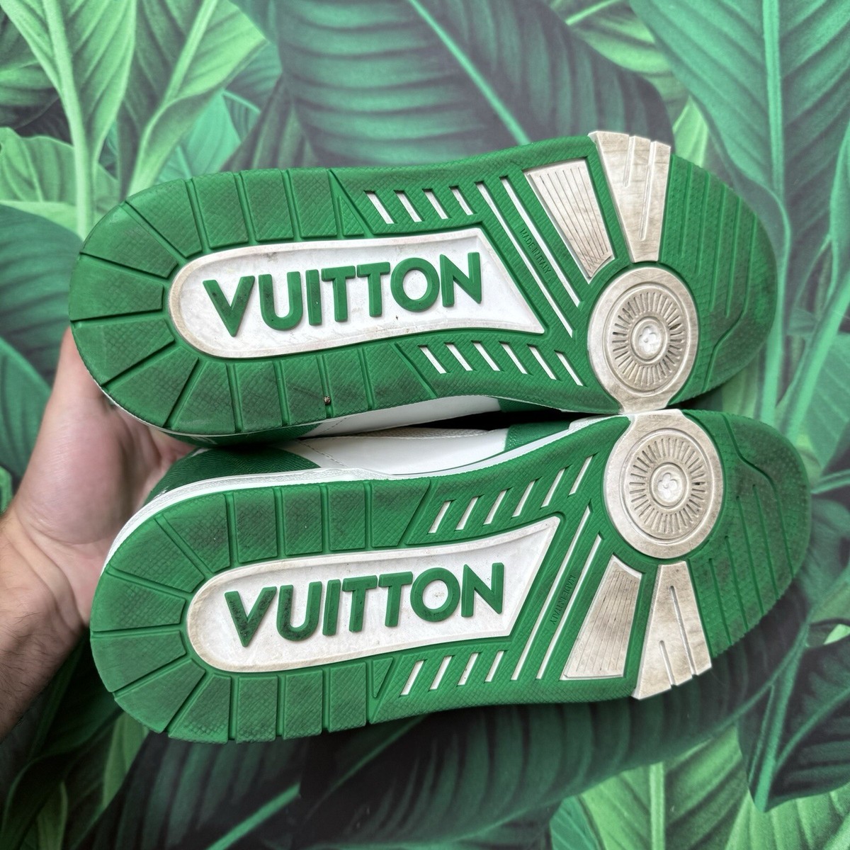 Louis Vuitton Trainer Low Denim Monogram 'green White' Sz Louis Vuitton Trainer Low Denim Monogram 'green White' Sz