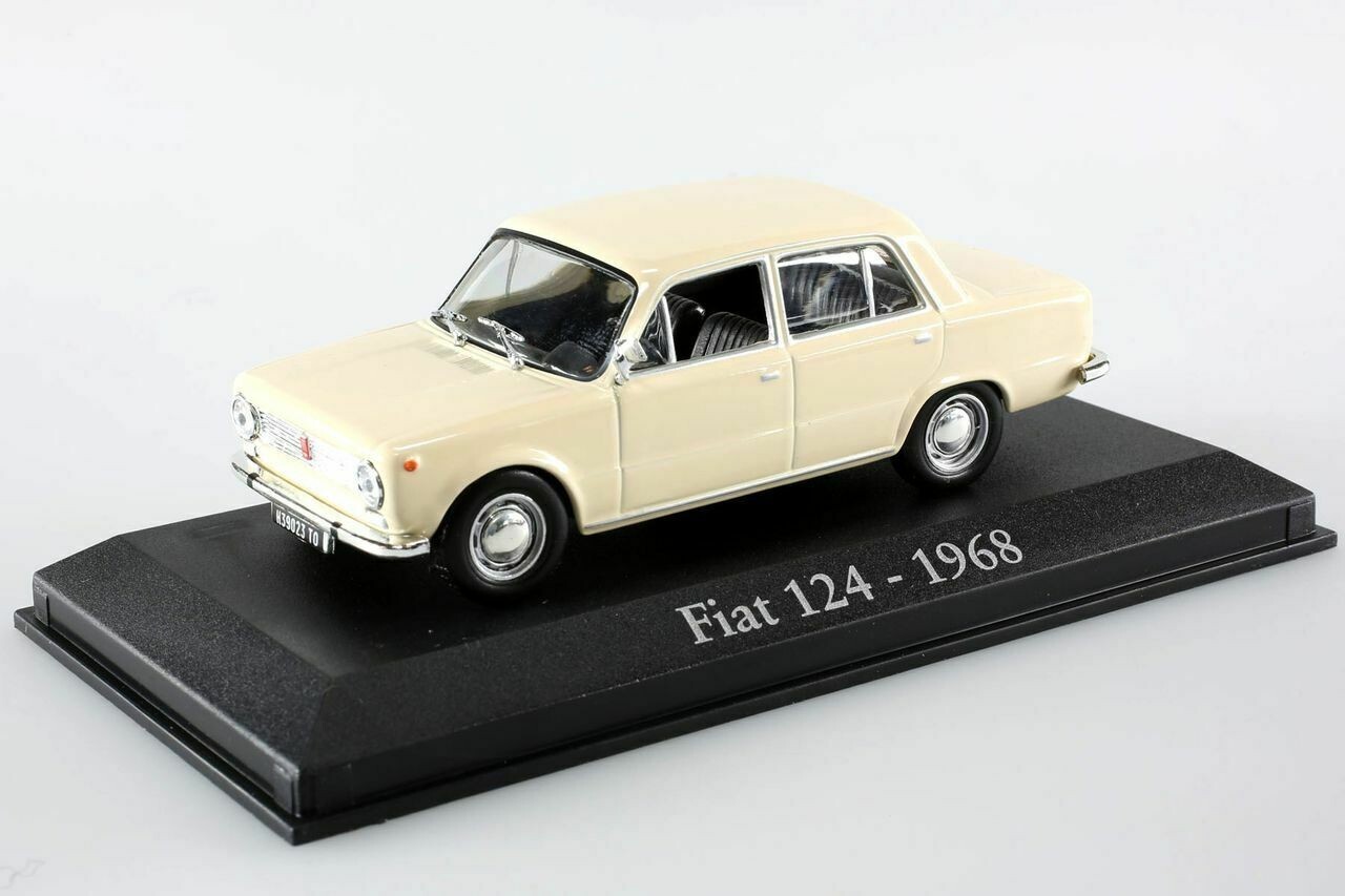 Miniature Fiat 124 1968 IXO Altaya finition haut de gamme 1/43 zamak pour vitrine