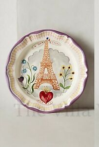 New Nathalie Lete Anthropologie Eiffel Tower Paris Francophile Dinner Plate Ebay