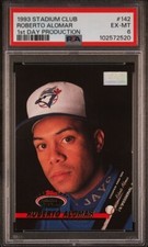 1993 Stadium Club ROBERTO ALOMAR Blue Jays 1ST DAY PRODUCTION # 142 PSA 6 Pop 1