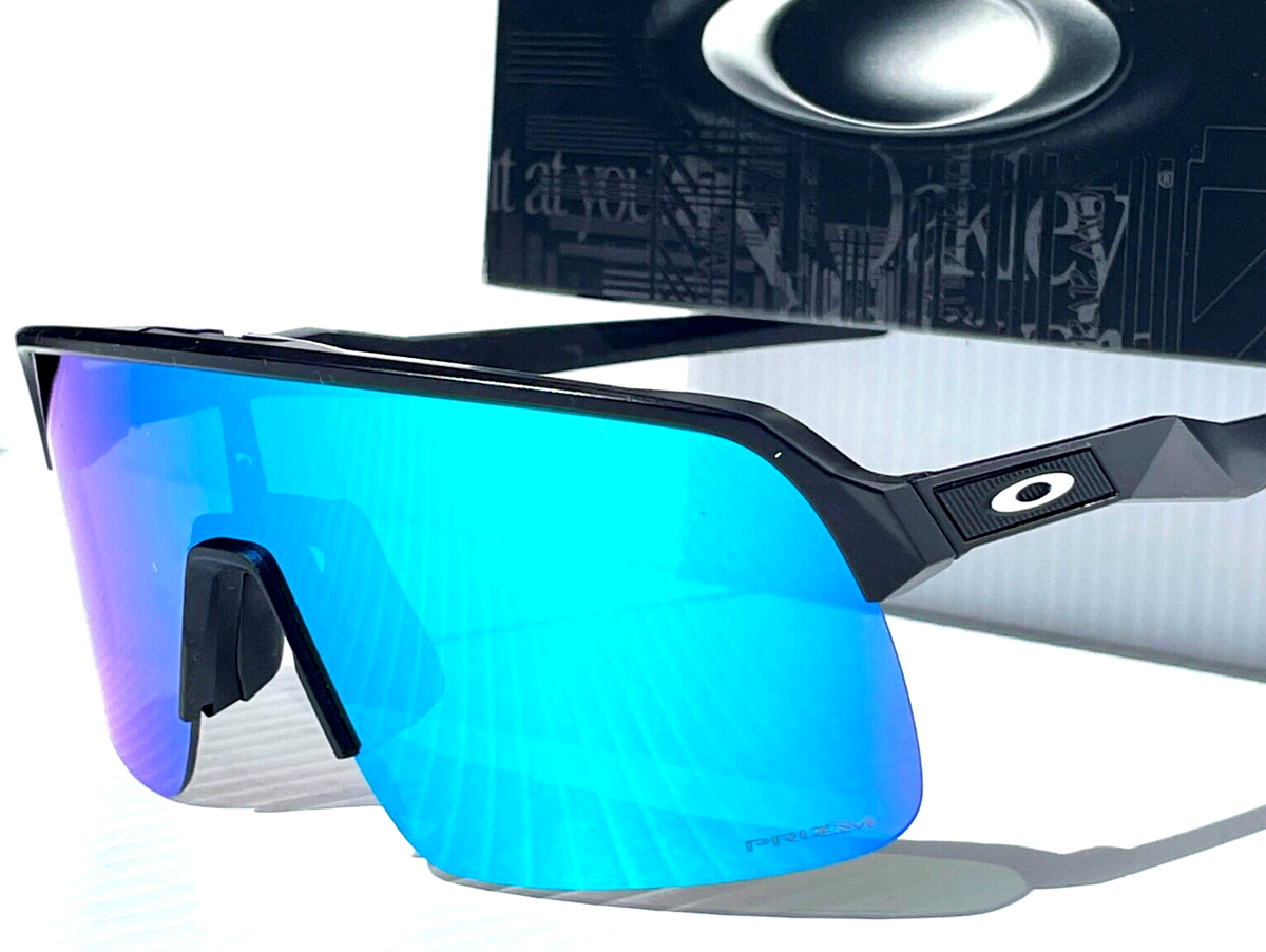 NEW Oakley SUTRO LITE Matte Black Rimless PRIZM Sapphire Blue