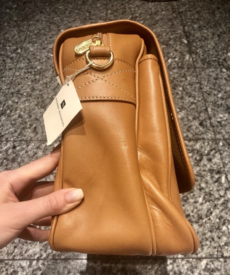 Коричневая кожаная сумка-мессенджер Pierre Balmain - Изображение 4 из 4