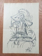 Salvador Dalí (Handmade)   Paper Drawing Signed and Stamped