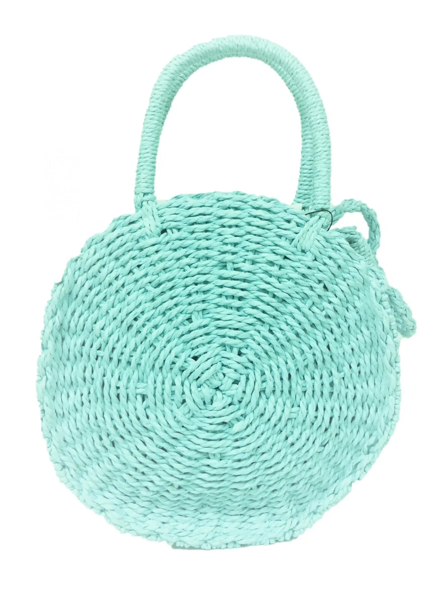 Small round straw best sale bag