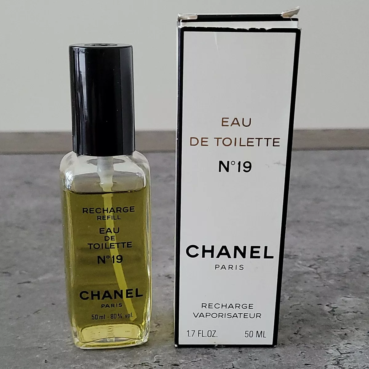 Vintage Chanel EDT Eau De Toilette No 19 Recharge Refill 1.7oz 50ml - Near  Full