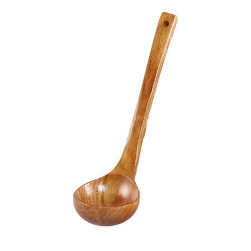 Cucchiai in legno per cucinare cucchiai grandi per zuppa manico lungo accessori cucina - Foto 4 di 5