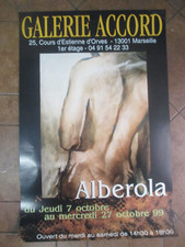 Affiche d'Exposition Jean-Michel Alberola Galerie Accord 1999  60 X 39 cm   146