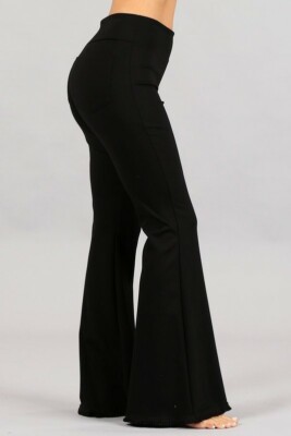Chatoyant Flared Bell Pants With Frayed 
