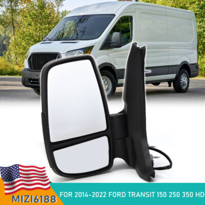 Driver Left Side Door Mirror For 2014 2015-2026 Ford Transit 150 250 350 350 HD