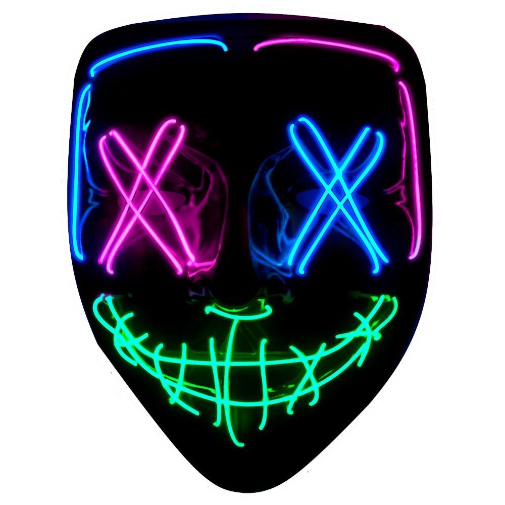 MASCHERA SPAVENTOSA PURGE LED COLORATI ACCESSORIO TRAVESTIMENTI HALLOWEEN - 3033