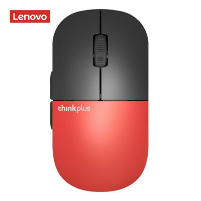Lenovo Thinkplus E3 Mute 2400dpi 2.4G Wireless Mouse Mice Double-sided Black/Red