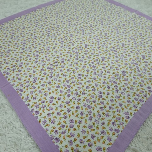 N81 LIBERTY Purple Flower Cotton Scarf Scarves Pocket Square 19" X 18.5" - Picture 6 of 9