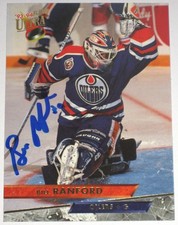BILL RANFORD SIGNED FLEER ULTRA EDMONTON OILERS CARD AUTOGRAPH AUTO!!