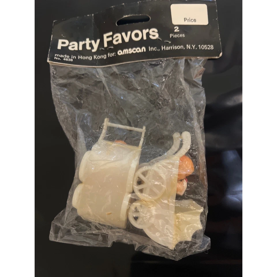 Amscan Party Favors 密封婴儿淋浴婴儿推车婴儿车双胞胎蛋糕装饰复古 — 第 2/4 张图片