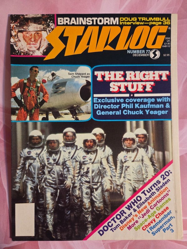 Starlog #77- 1983, Classic Sci-Fi Magazine, Dr Who, The Right Stuff, VG/FN!