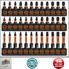 36pc Security Torx Bit Set T5-t40 S2 Steel Star Bits Impact Driver Screwdriver 36pc Security Torx Bit Set T5-t40 S2 Steel Star Bits Impact Driver Screwdriver