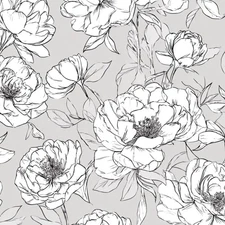 Peel and Stick Wallpaper White Floral Peony Flower Vinyl Cabinets Contact Paper