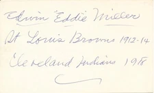 Edwin Eddie MILLER / Signature and Inscription Signed