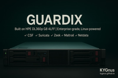 **Guardix IDS/IPS Server   HP DL360 G8, Suricata, Zeek, 10Gb, Debian Linux**