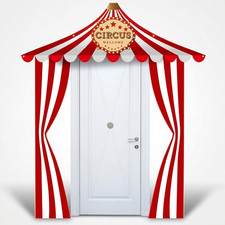 Circus Banner Decoration 3 Pcs Red Striped Carnival Tent Awning Party Supply