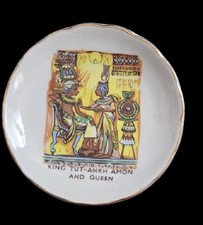 King Tut Mini Plate - Made in Egypt by Sheeni  Fine Porcelain - Gold Trim - New