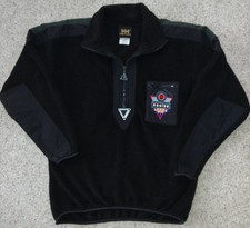 Helly Hansen HH Equipe Black Pullover Fleece Jacket Half-Zip, Vintage USA, Sz M