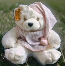 Fiesta Toy Large Bed Time 15" Sleepy Teddy Bear w/Night Cap Stuffed Plush Toy