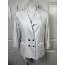 Cabi Women's White Jersey Blazer Medium NEW