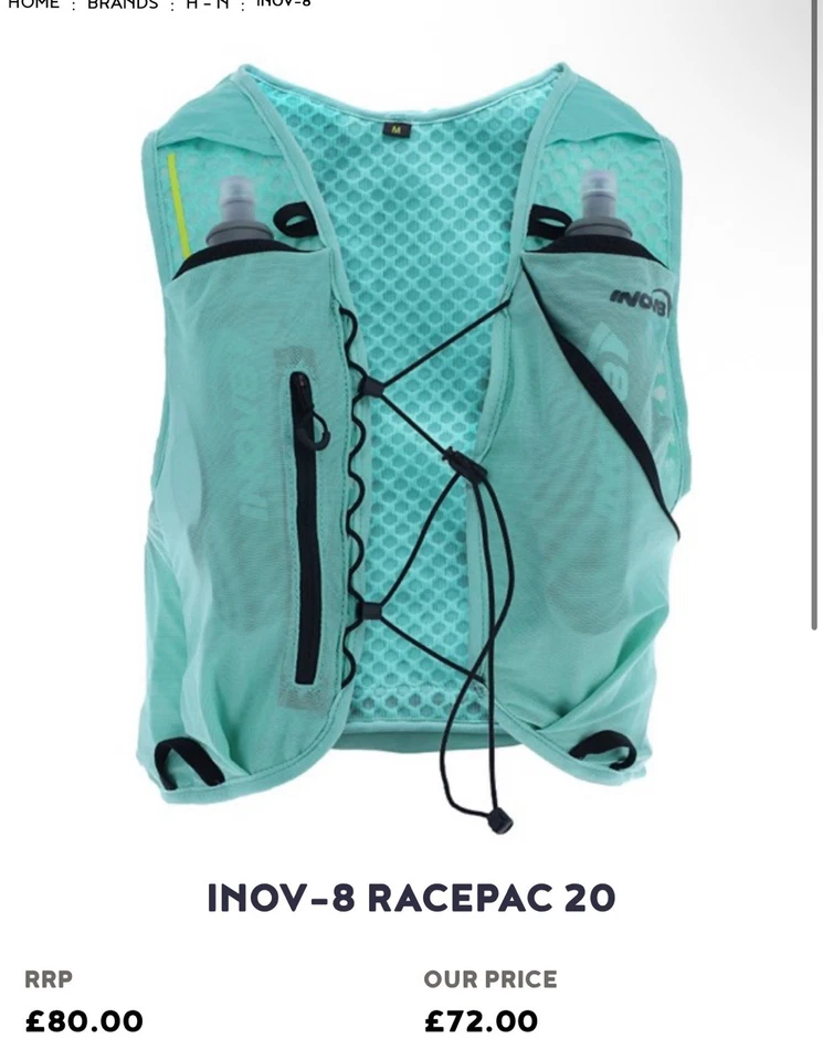 Inov-8 Racepac 20 Running Vest light Green Medium - Image 3 of 4
