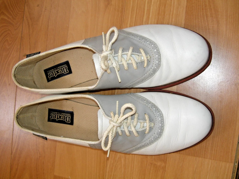 Zapatos de montar Dexter vintage años 80 gris/blanco EE. UU. para mujer 11 M Foto 4 de 4