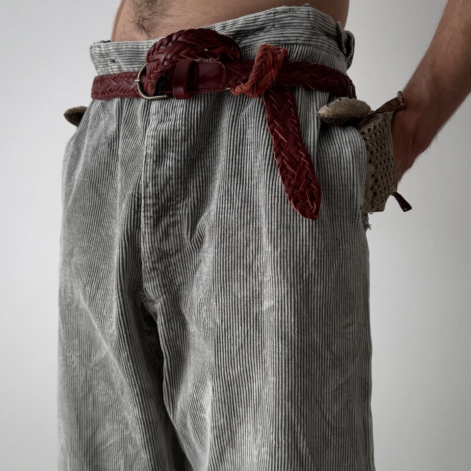 1960s Vintage German Workwear Corduroy Trousers Size 32 - Image 2 of 4