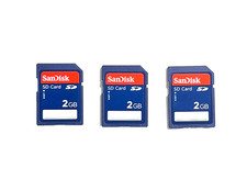 🔥 3 PACK x SanDisk 2GB SD CARD Class 2 Camera Memory Nikon D50 CANON FUJIFILM
