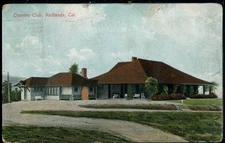 1913 Redlands California Country Club Historic Vintage Newman Postcard