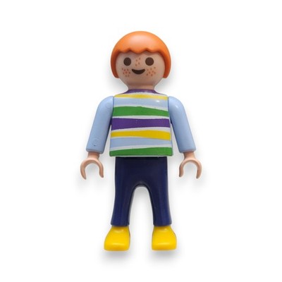 Playmobil Kind Junge Rote Haare Sommersprossen Streifen Shirt Blaue Hose Gelb