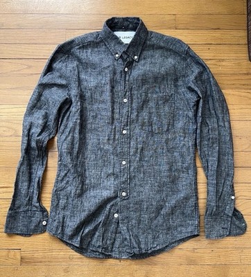 Our Legacy Ash Black Chambray Shirt EU 46 (S) Hemp/Cotton Pigment Dyed Japan