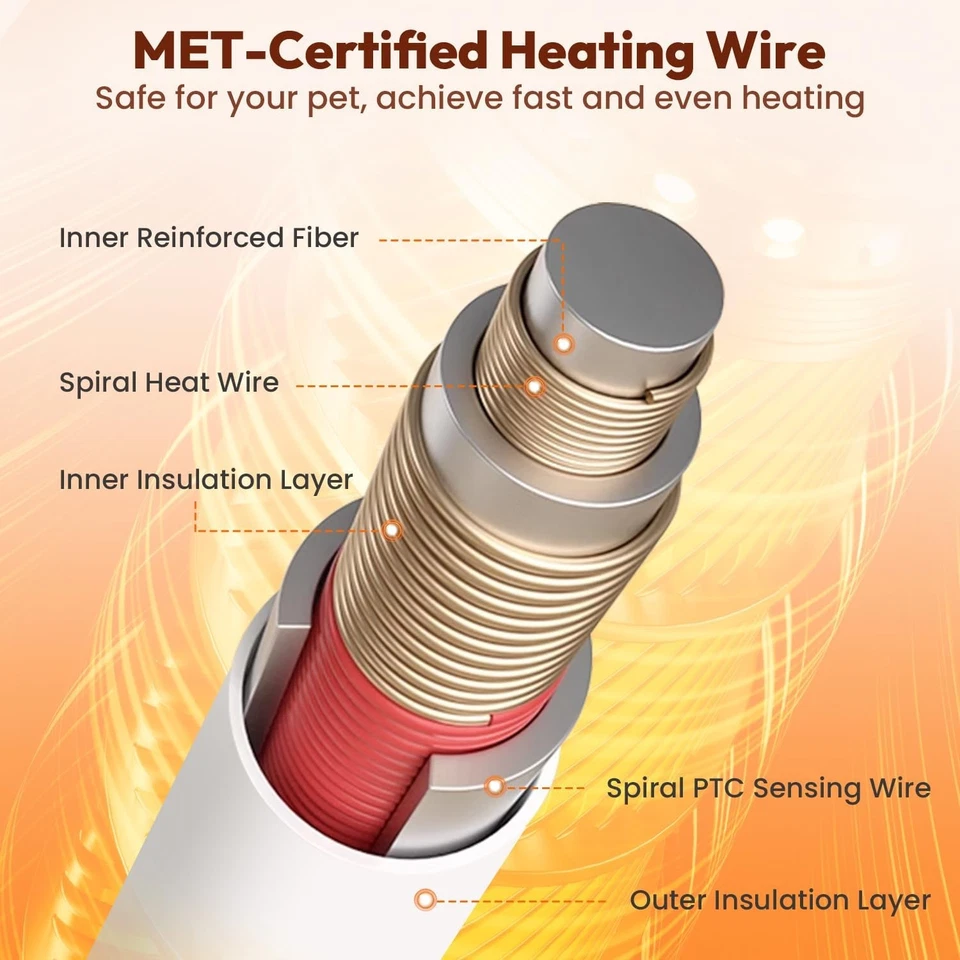 Almohadilla térmica eléctrica impermeable calentador estera manta de cama para mascota perro gato Foto 4 de 4