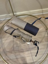 CELINE Compact Folding Umbrella Black Vintage Rare Authentic With Sleeve