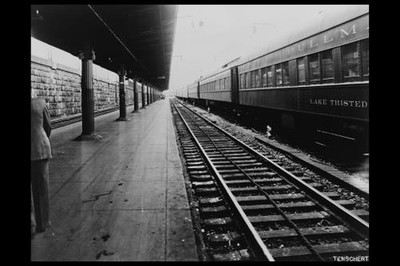 Washington DC Union Station 1949 Railroad Train Pullman Cars Platform
