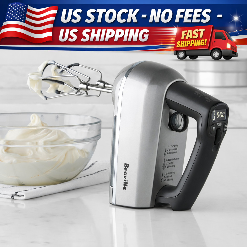 Breville Handy Mix Scraper 9 Speed Hand Mixer Stainless Stee