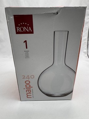 Rona Glassworks Slovakia Wine Glass Decanter Open Box Holiday Party Entertaining