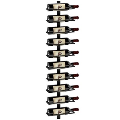 HOMCOM Wandmontage Weinregal, Wand Weinregal für 10 Weinflaschen, schwarz
