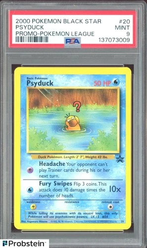 2000 Pokemon Black Star Promo Pokemon League #20 Psyduck PSA 9 MINT