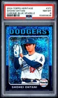 9636 Shohei Ohtani 2024 Topps Heritage #371 Blue Sparkle Refractor Chrome PSA 8