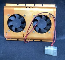 2X GOLD 3.5" Hard Drive Disk HDD 4 Pin Cooling Fan Cooler Radiator PC SATA IDE